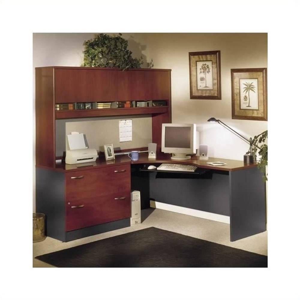 Bush Business Furniture Corner L-Shape Desk in Hansen Cherry