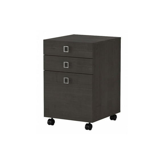 Echo 3 Drawer Mobile File Cabinet in Charcoal Maple - Engineered Wood