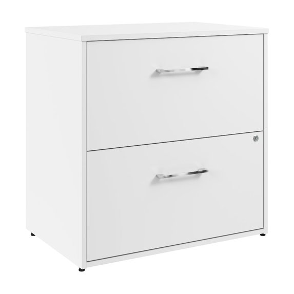 Bush Business Furniture Hustle 2 Drawer Lateral File Cabinet with Lock in White
