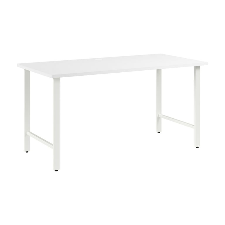Bush Business Furniture Hustle 60W x 30D Computer Desk with Metal Legs in White
