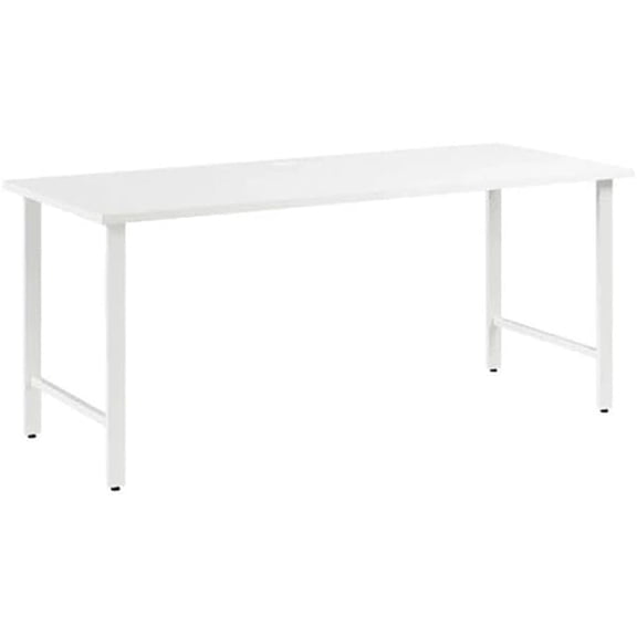 Bush Business Furniture Hustle 72W x 30D Computer Desk with Metal Legs in White, Modular Office Table for Home and Professional Workspace
