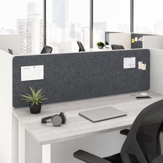 Hustle Tackboard for 60W Cubicle Desk in Cool Charcoal Fabric