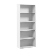 Bush Business Furniture Hustle Tall 5 Shelf Bookcase in White
