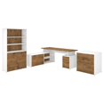 thumbnail image 1 of Bush Business Furniture Jamestown 71 L-Shaped Desk Bundle, Fresh Walnut/White JTN011FWWHSU, 1 of 6