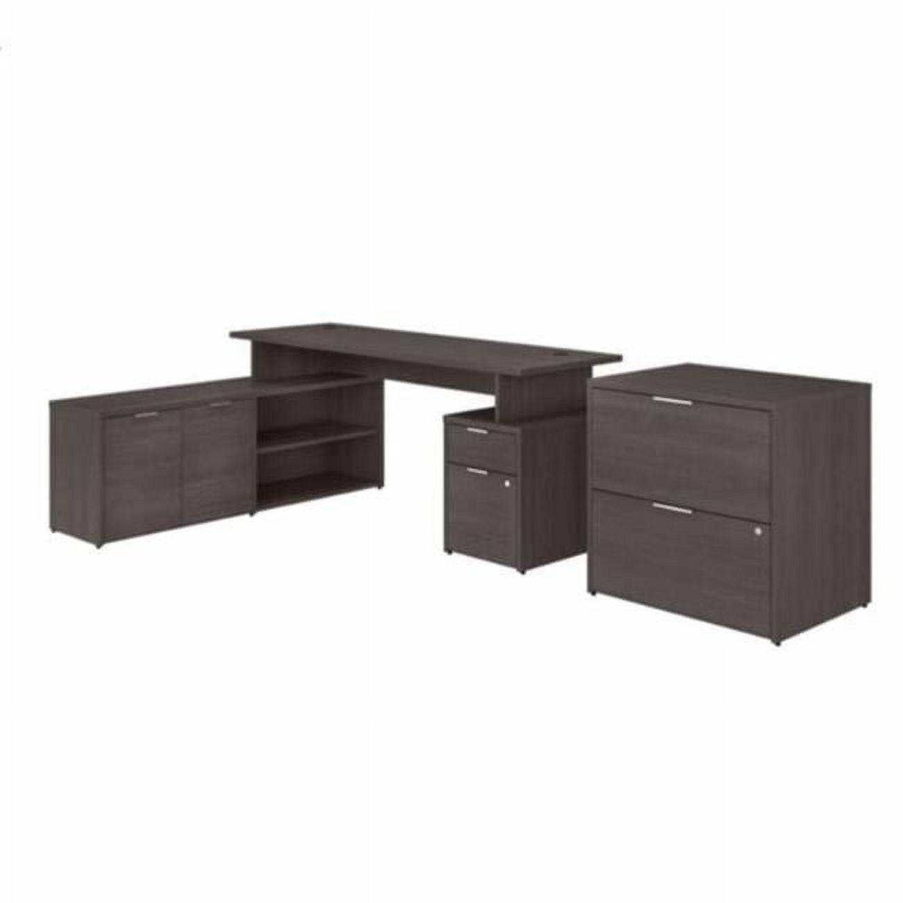 Bush Business Furniture Jamestown 72W L Shaped Desk with Lateral File