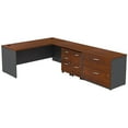 thumbnail image 1 of Bush Business Furniture L Shaped Desk w/2 Mobile Pedestals and Lateral File Cabinet Cherry, 1 of 7