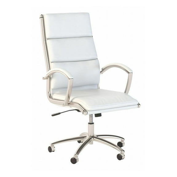 BFF 400 Series High Back Faux Leather Executive Office Chair in White