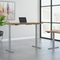 thumbnail image 1 of Bush Business Furniture Move 60 Series 60"W x 24"D Height Adjustable Standing Desk, Natural Cherry/Cool Gray Metallic, Standard Delivery, 1 of 5