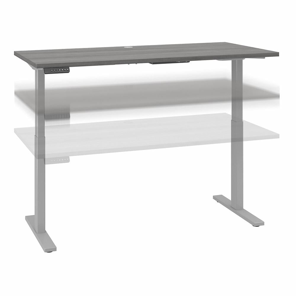 Elevate 60" Platinum Gray Electric Sit/Stand Desk with Keyboard Tray