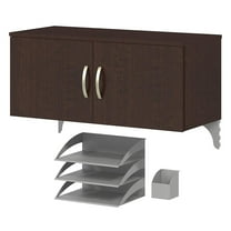 Bush Business Furniture Office in an Hour Storage Cabinet with Accessories in Mocha Cherry