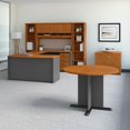 thumbnail image 1 of bush business furniture series c 60w right handed bow front u shaped desk with storage and conference table in natural cherry, 1 of 10
