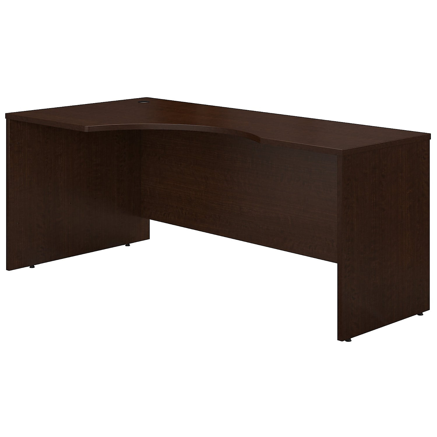 Mocha Cherry 71" Wood Executive Corner Desk with Drawer and Keyboard Tray