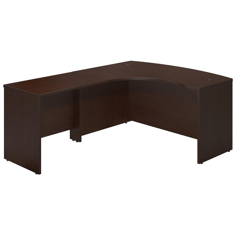 Mocha Cherry L-Shaped Executive Desk with Drawer