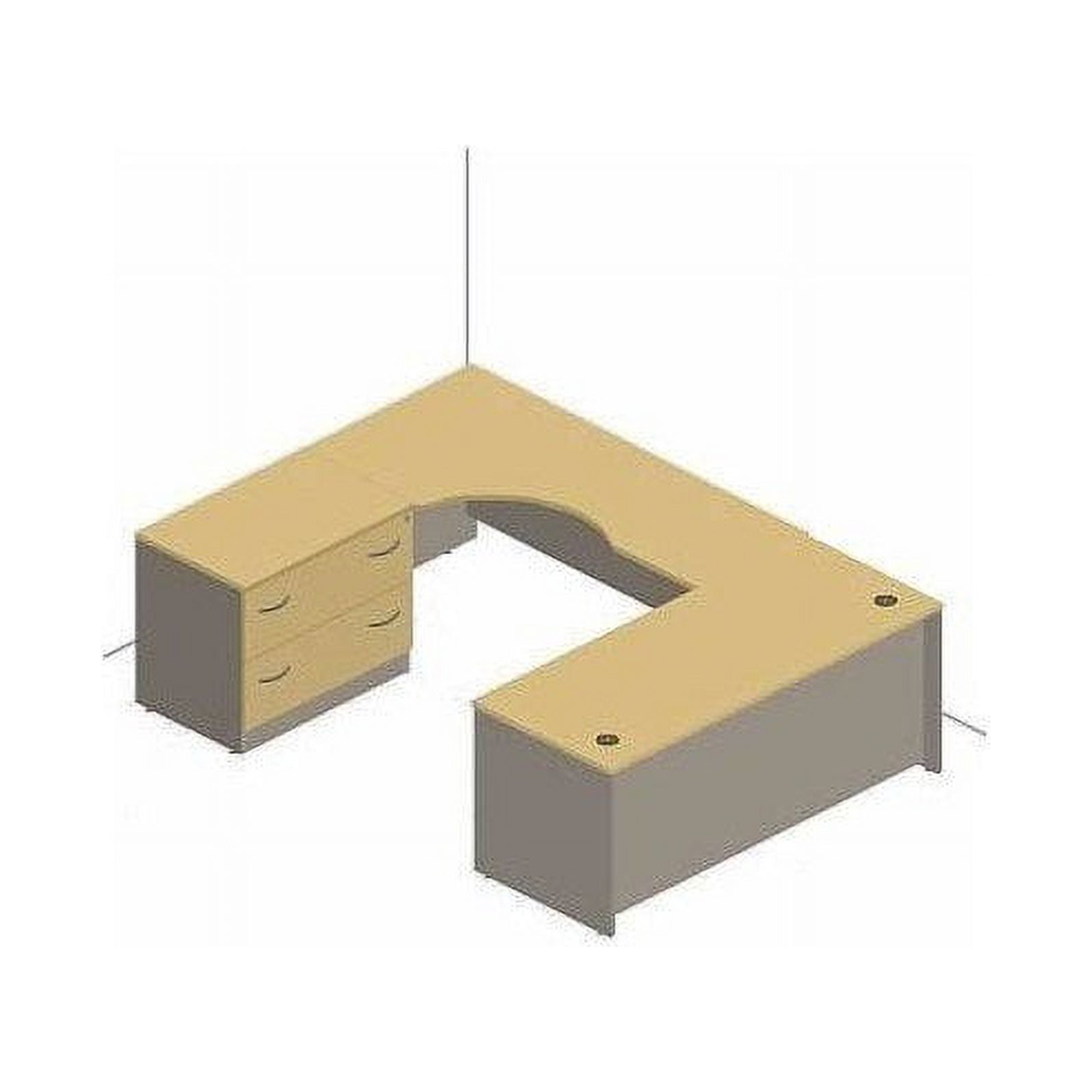 Bush Business Furniture Series C Mocha Cherry U-Shaped Desk - Walmart.com