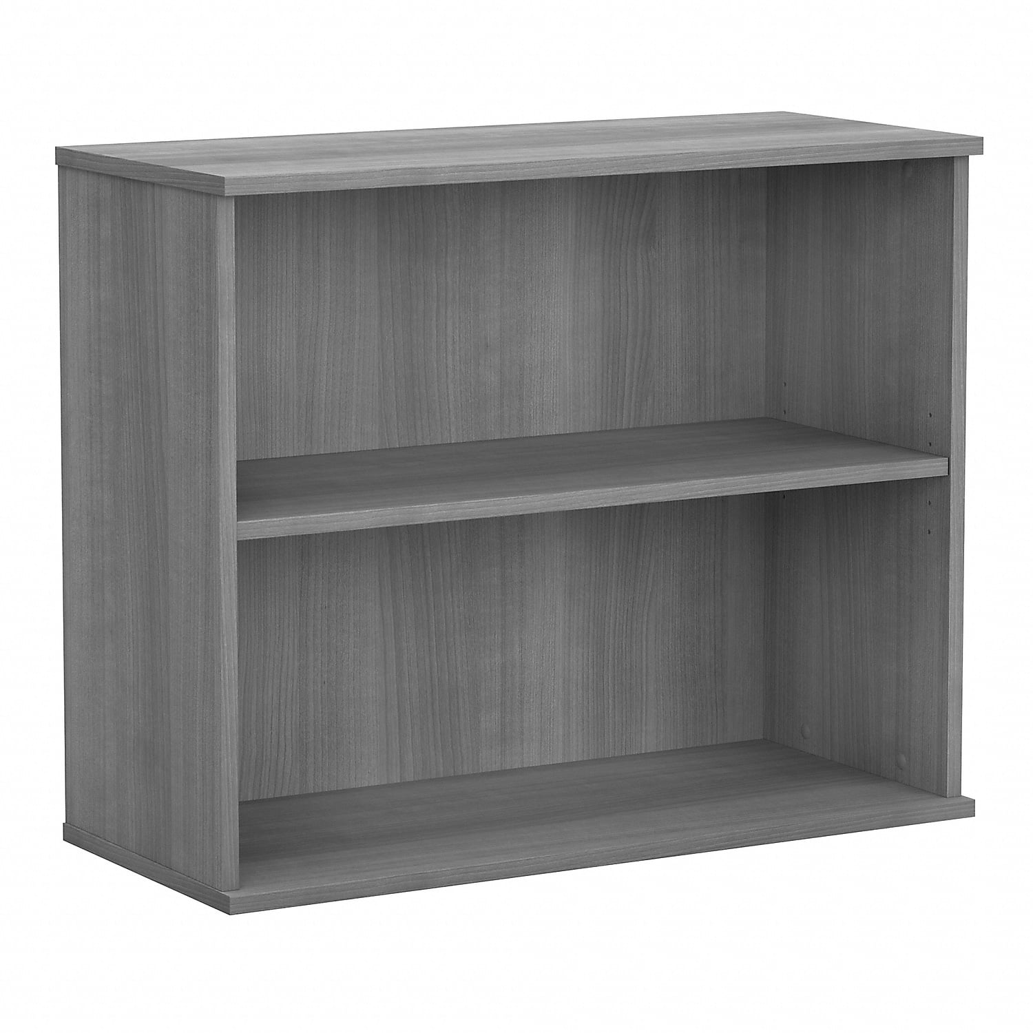 Transitional Platinum Gray Engineered Wood 2-Shelf Bookcase