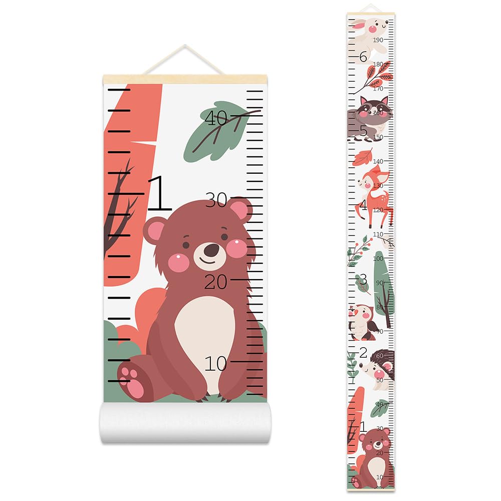 Bush Critters Minimalist Height Chart for Kids - Adorable Growth Chart ...