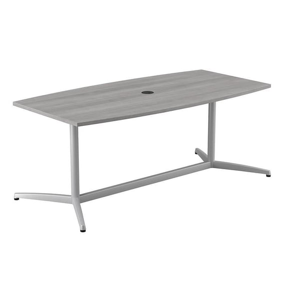 Bush Furniture 72W x 36D Boat Shaped Conference Table with Metal Base
