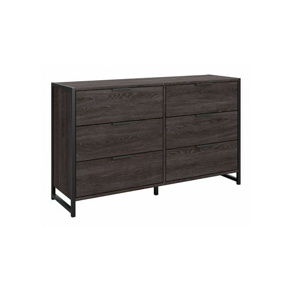 Bush Furniture Atria 6 Drawer Dresser in Charcoal Gray