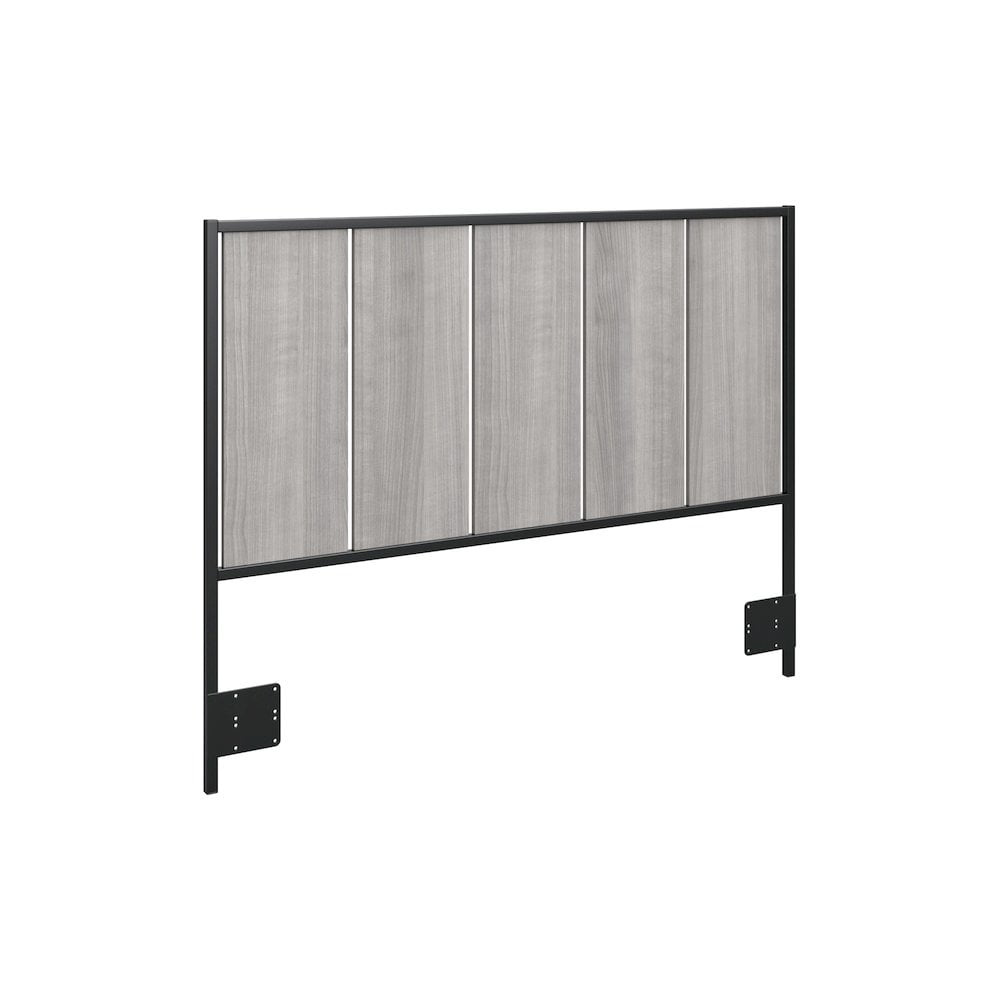 Platinum Gray Full Slat Headboard with Industrial Metal Frame