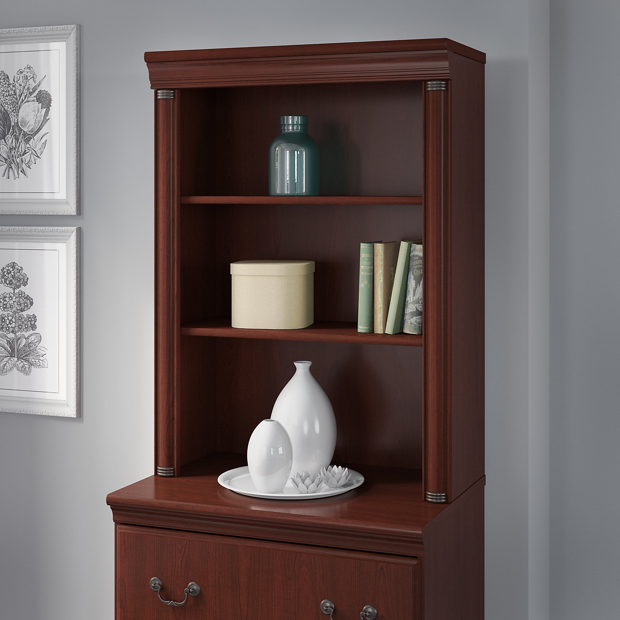 Bush Furniture Birmingham Hutch for Lateral File in Harvest