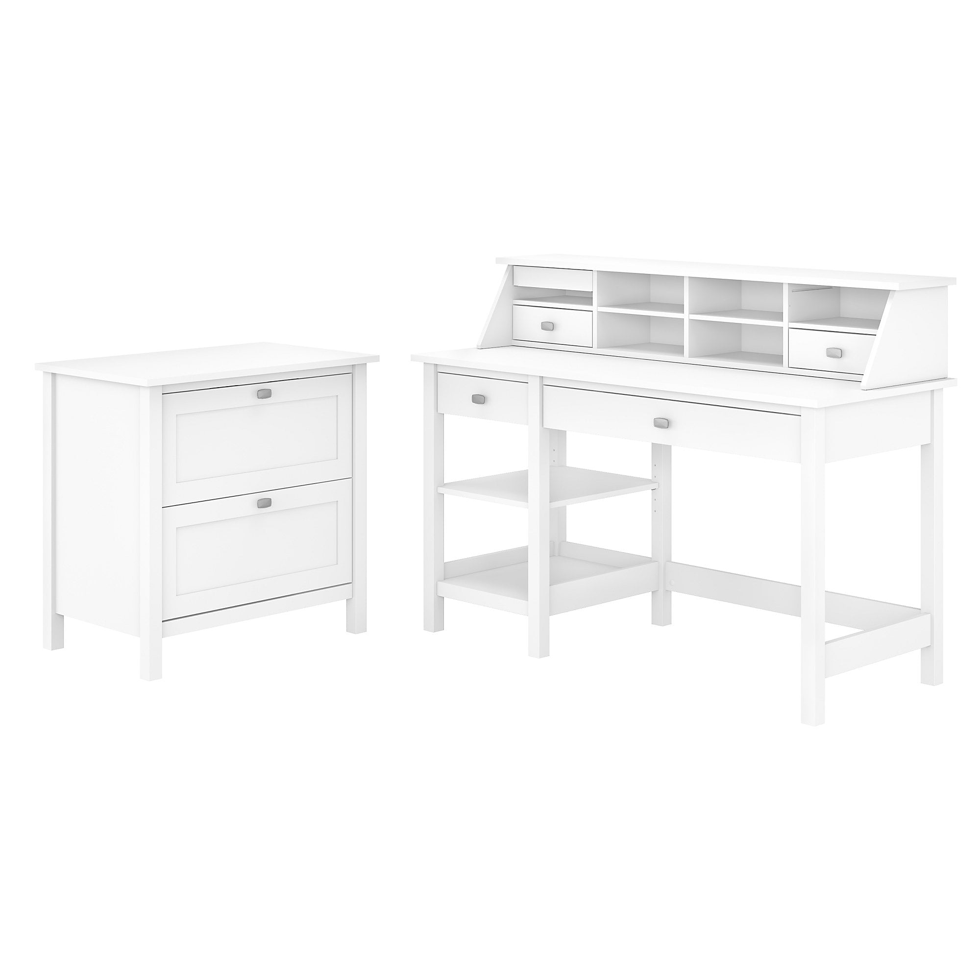 Bush Furniture Broadview 54W Computer Desk with Shelves, Desktop