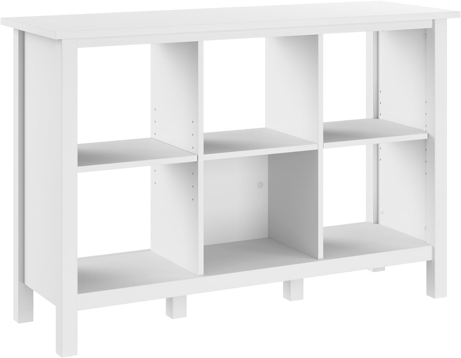Bush Furniture Broadview 6 Cube Storage Wood Bookcase in Pure