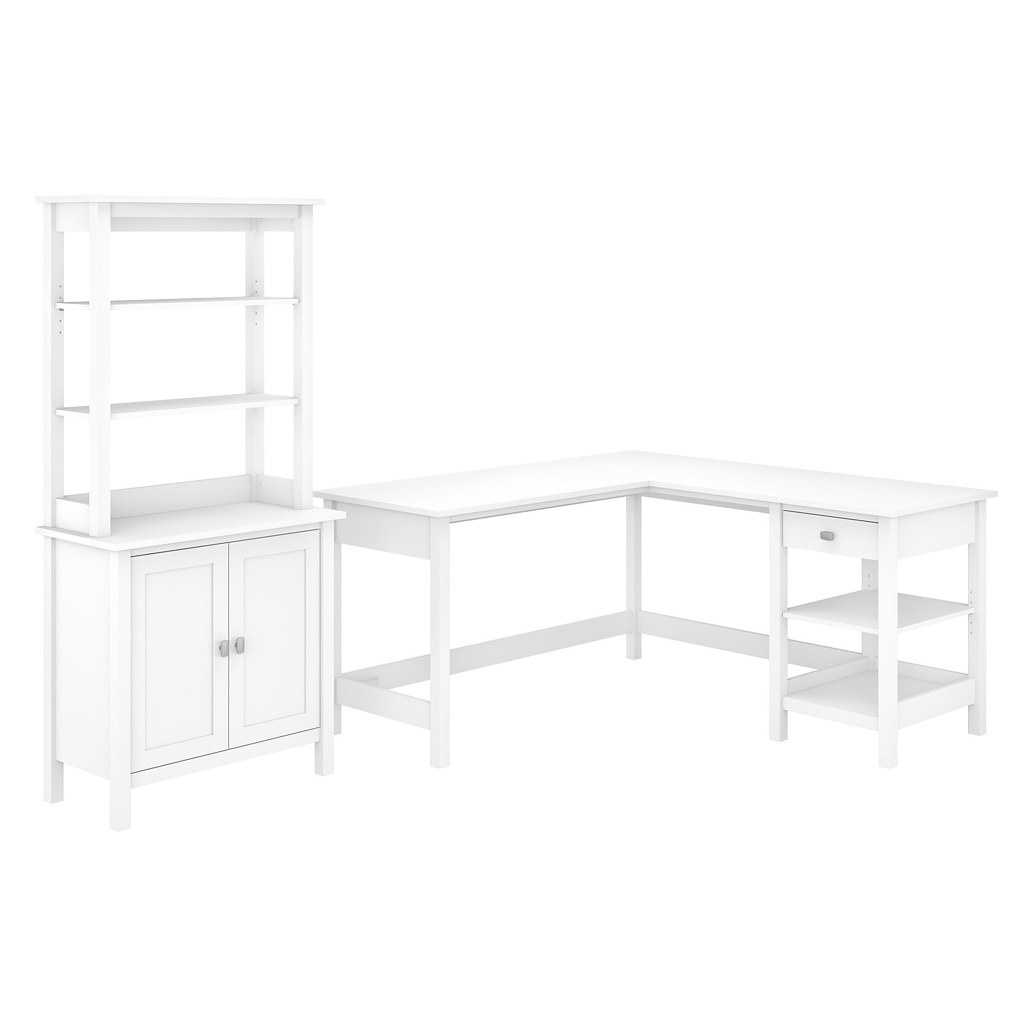 Bush Furniture Broadview 60W L Shaped Computer Desk with Accent Storage