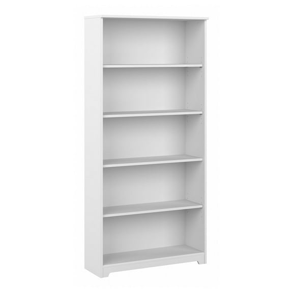 Bush Furniture Cabot 5-Shelf 66.3H Bookcase White WC31966