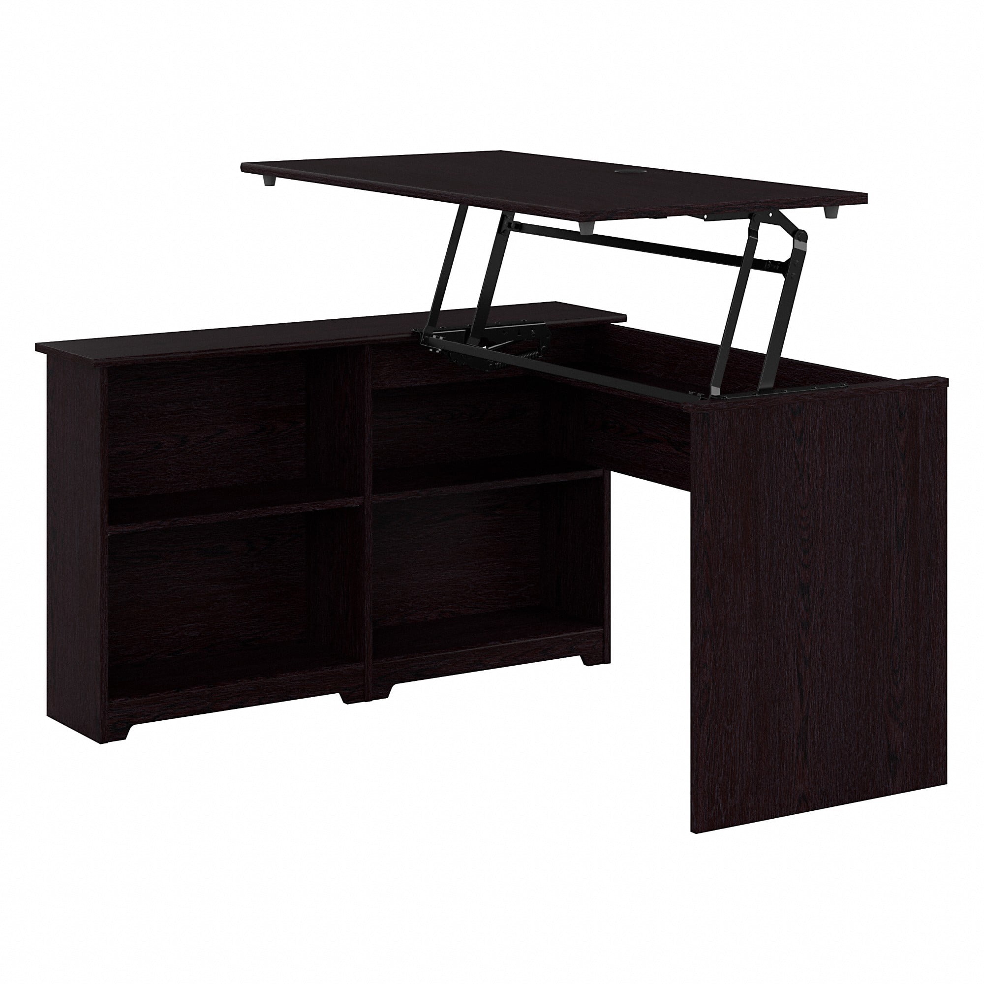 Nathan James Parker Modern Home Office Writing Computer or Laptop Desk with Open Storage Cubby and Small Drawer Walnut