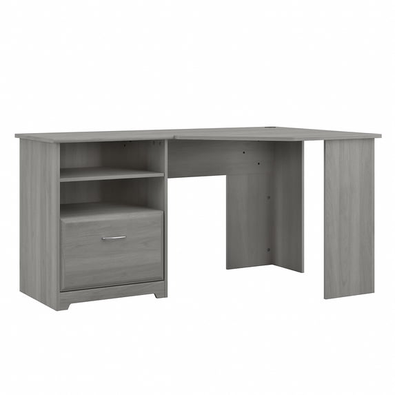 Bush Furniture Cabot 60" Corner Desk with Storage, Modern Gray