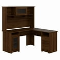 thumbnail image 1 of Bush Furniture Cabot 60" L Desk and Hutch with Storage, Modern Walnut, 1 of 7