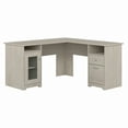 thumbnail image 1 of Bush Furniture Cabot 60" L Shaped Desk with Storage, Linen White Oak, 1 of 7