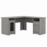 Bush Furniture Cabot 60" L Shaped Desk with Storage, Modern Gray