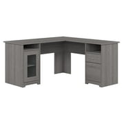 Bush Furniture Cabot 60" L Shaped Desk with Storage, Modern Gray