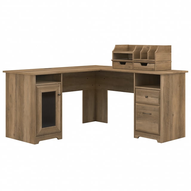 Bush Furniture Cabot 60W L Shaped Computer Desk with Desktop Organizers ...