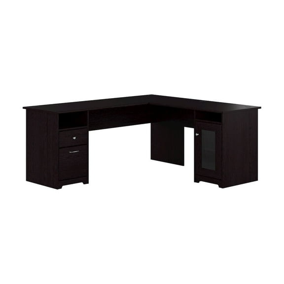 Bush Cabot Engineered Wood Computer Desk with Storage in Espresso