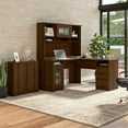 thumbnail image 1 of Bush Furniture Cabot L Desk w/ Hutch & Small Cabinet in Walnut - Engineered Wood, 1 of 5