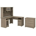 thumbnail image 1 of Bush Furniture Cabot L Shaped Desk with Hutch & File Cabinet in Ash Gray, 1 of 7
