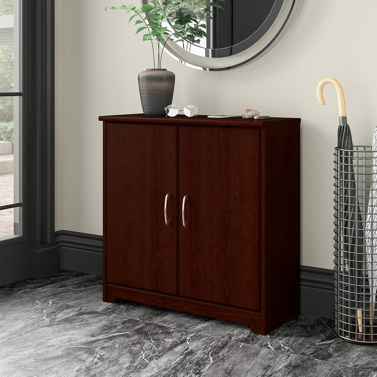 Bush Furniture Cabot Small Entryway Cabinet in Harvest Cherry Engineered Wood Walmart