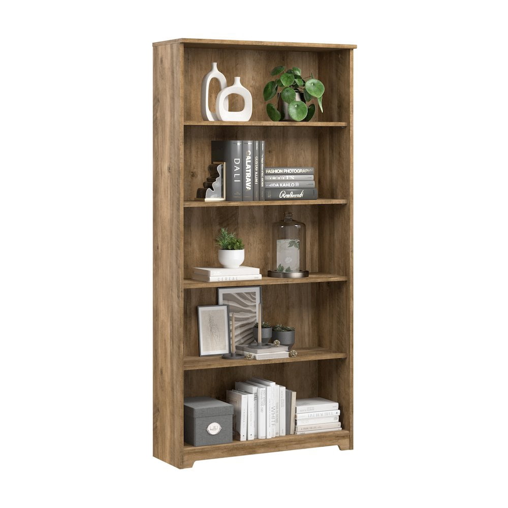 Bush Furniture Cabot Tall 5 Shelf Bookcase in Reclaimed Pine