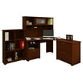thumbnail image 1 of Bush Furniture Corner Desk w/Hutch Lateral File Cabinet & 6 Cube Organizer CAB002HVC, 1 of 8