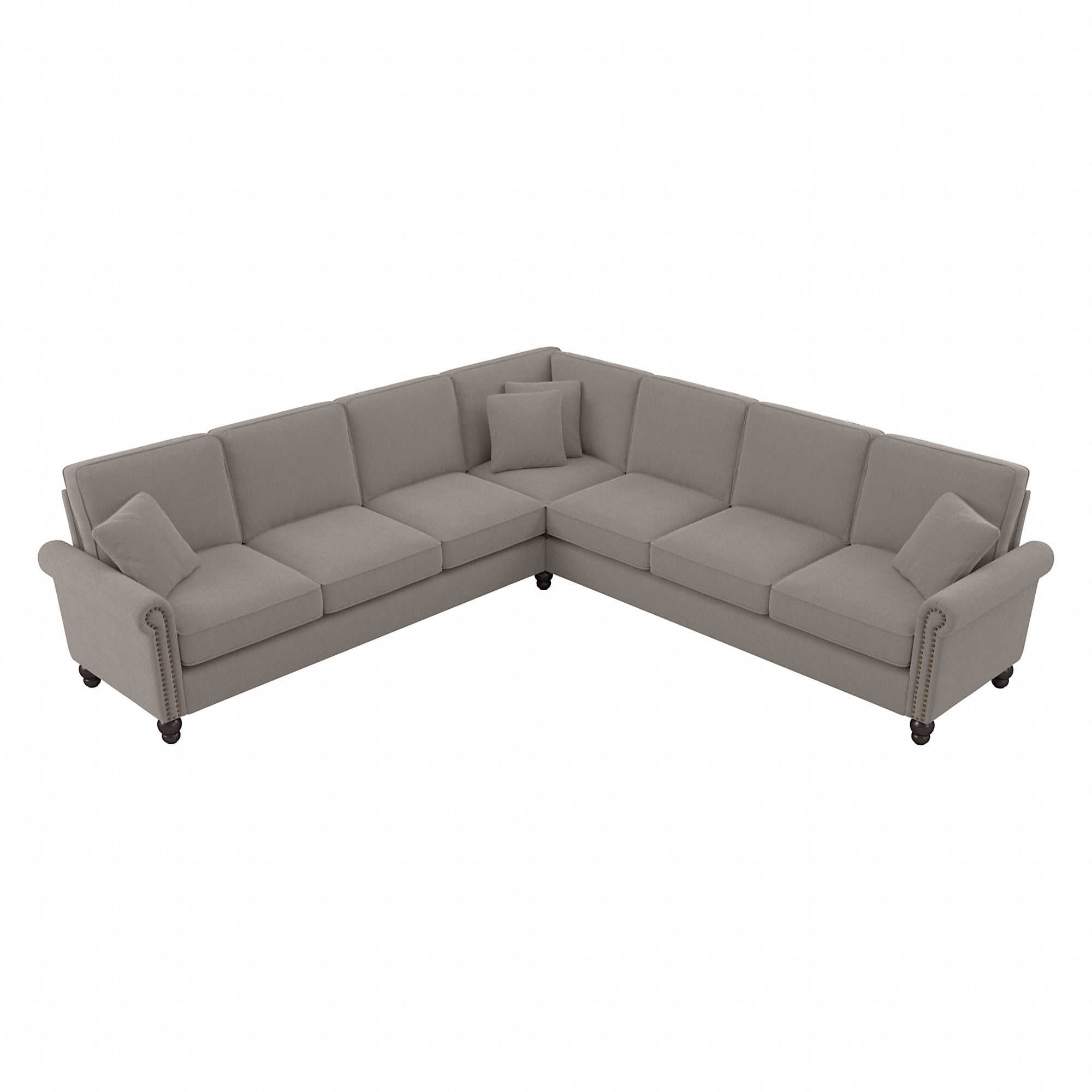 Bush Furniture Coventry 111W L Shaped Sectional Couch by Beige