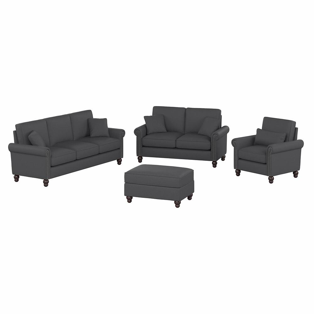 Bush Furniture Coventry 85W Sofa with Loveseat, Accent Chair, and