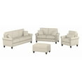 thumbnail image 1 of Bush Furniture Coventry 85W Sofa with Loveseat, Accent Chair, and Ottoman in Cream Herringbone, 1 of 9