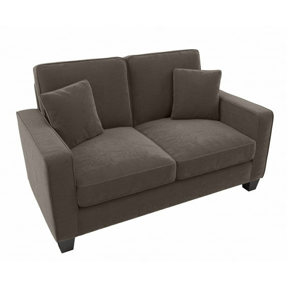 Bush Furniture Emory Lane 61W Loveseat with Square Feet in Cocoa Microsuede