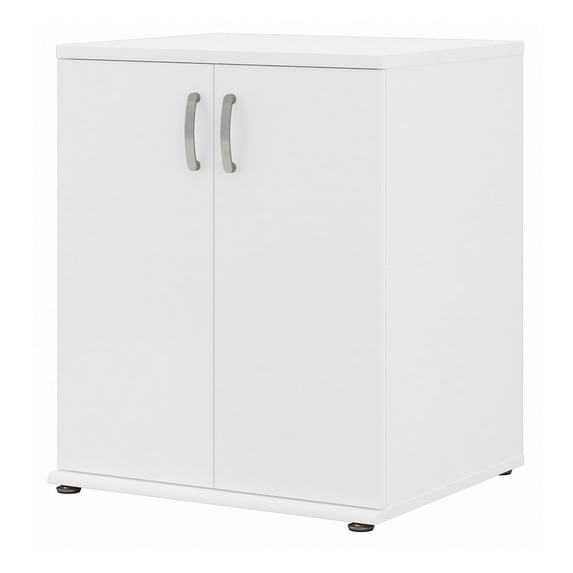 Bush Furniture Universal 24.69" x 28.35" x 33.98" Wood 1-Shelf Wall Mount Garage Cabinet with Doors, White
