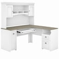 thumbnail image 1 of Bush Furniture Fairview 60" W L Shaped Desk with Hutch, White/Gray, 1 of 7