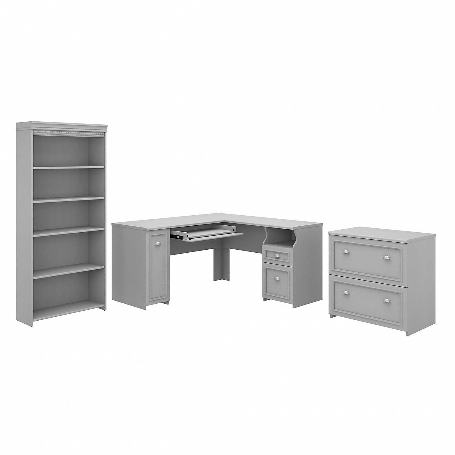 Bush Furniture Fairview 60W L Shaped Desk with Lateral File and