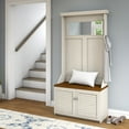 thumbnail image 1 of Bush Furniture Fairview Hall Tree with Storage Bench in White and Maple, 1 of 8