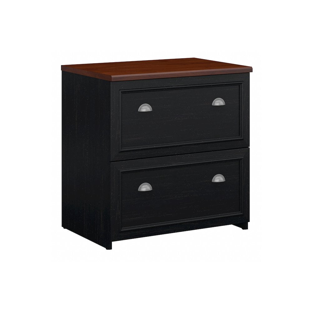 Bush Furniture Fairview Lateral File Cabinet in Antique Black